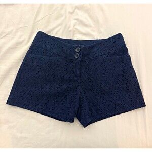 Outback Red Women’s Black Chino Shorts Size 6 Solid Eyelet Cotton Lined